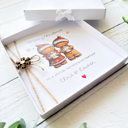 Handmade Gingerbread Couple Christmas Card
