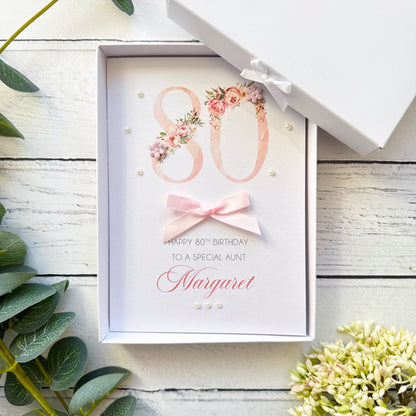 Pretty Pink 80th Birthday Card