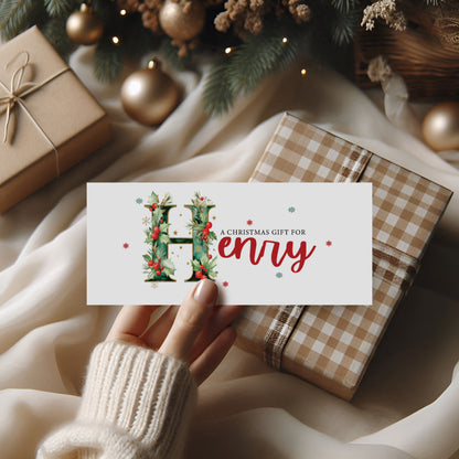 Personalised Christmas Money Wallet | Festive Illustrated Initial - Original Design
