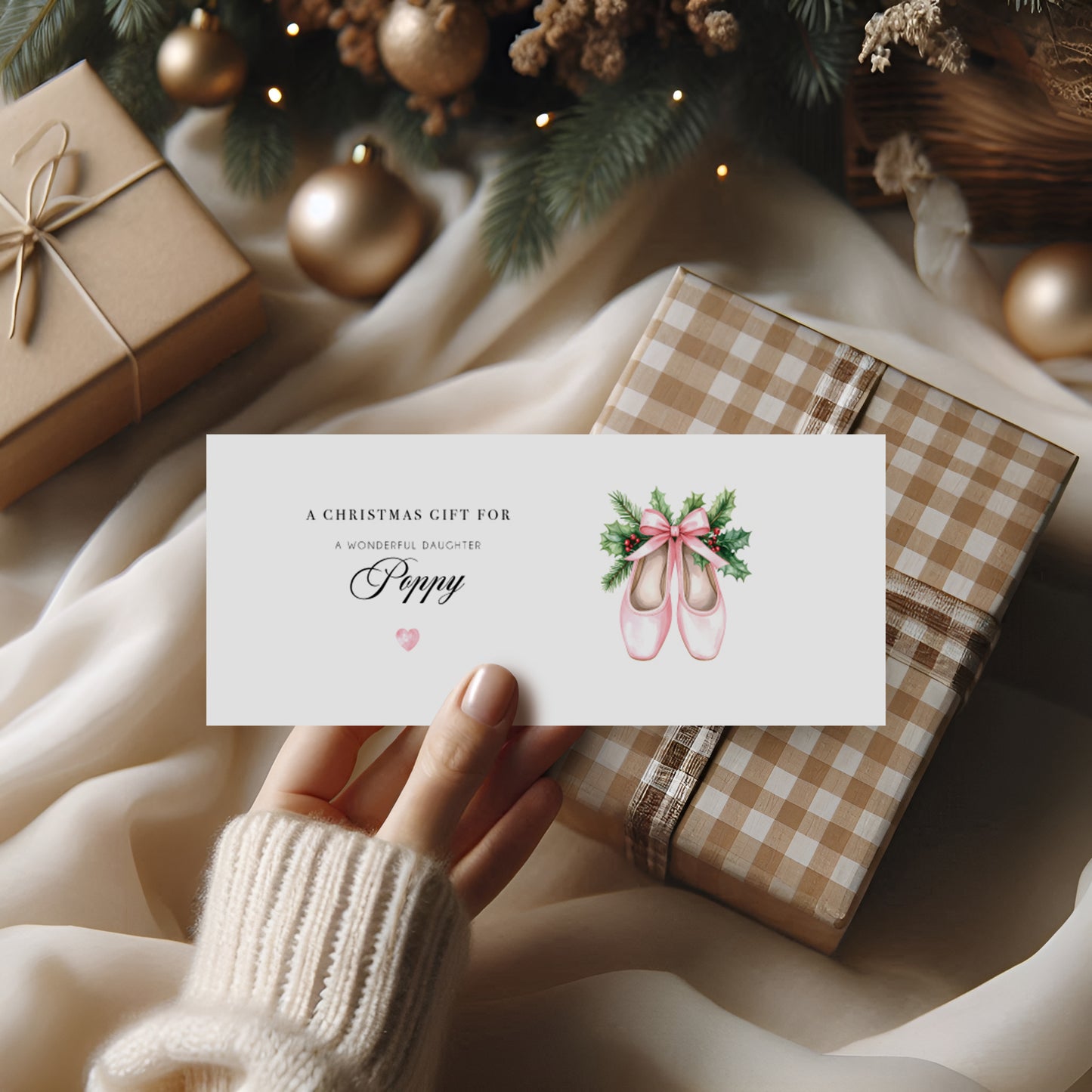 Personalised Christmas Money Wallet, ballet shoes design