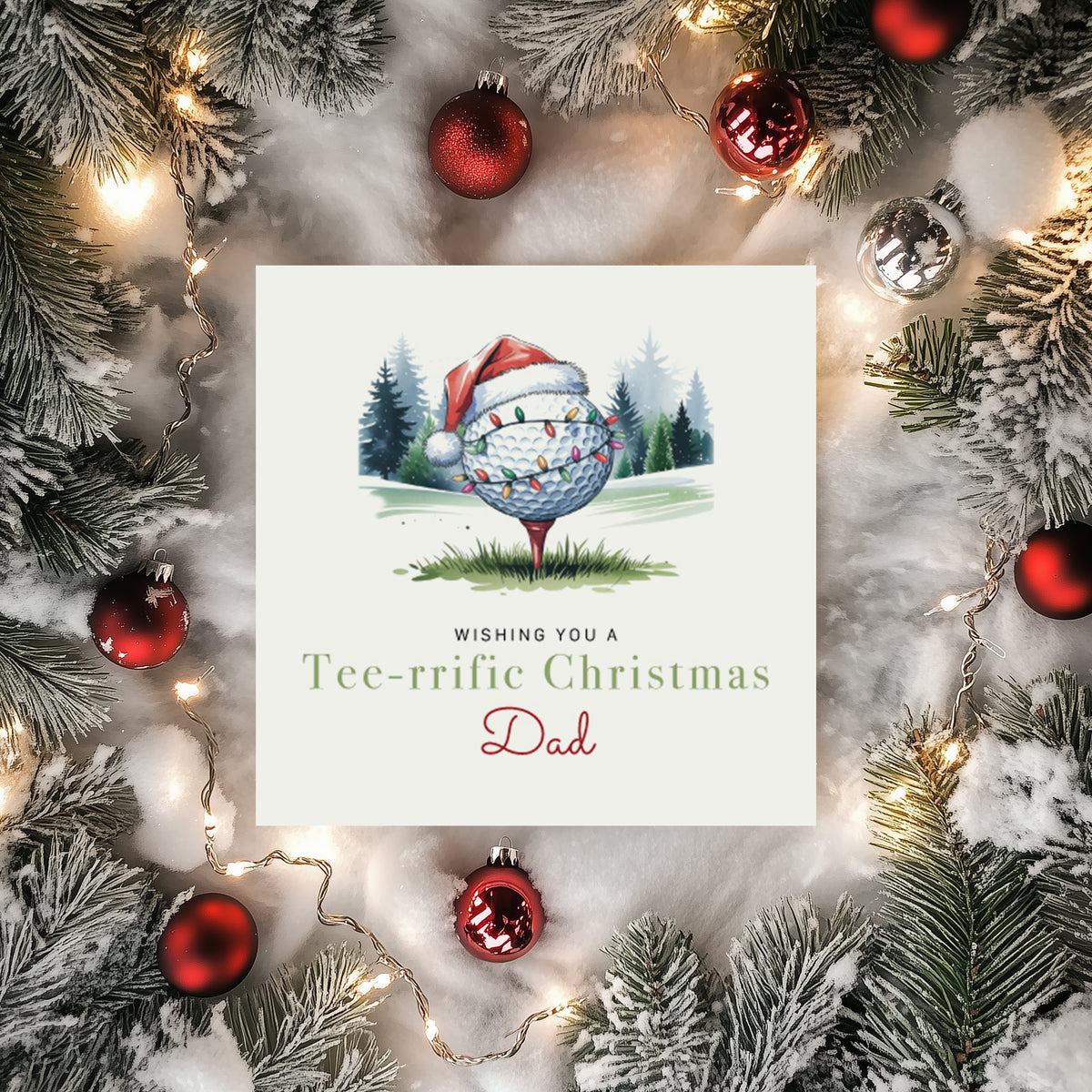 Personalised Golf Christmas Card - Any Recipient