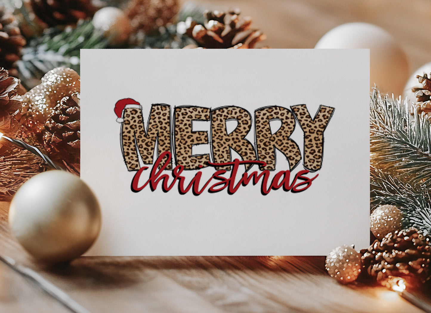 Leopard Print Christmas Cards: Funky Holiday Card Set