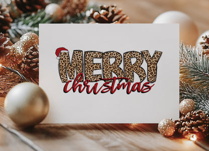 Leopard Print Christmas Cards: Funky Holiday Card Set
