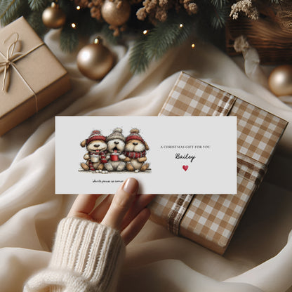 Personalised Christmas Money Wallet, Santa Paws